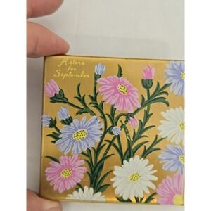 Vintage Elgin American Compact Asters Flowers For September Makeup Case